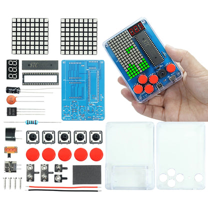 DIY Kit Electronic Pixel Game Console LED Dot Matrix Digital Tube Display DIY Soldering Kit STC15F2K60S2 MCU Double-Sided PCB