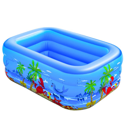 Inflatable Ball Pit Pool for Kids, Toddlers,, Blow Up PVC Swimming Pool for Indoor Outdoor Water Summer Party Backyard, Blue