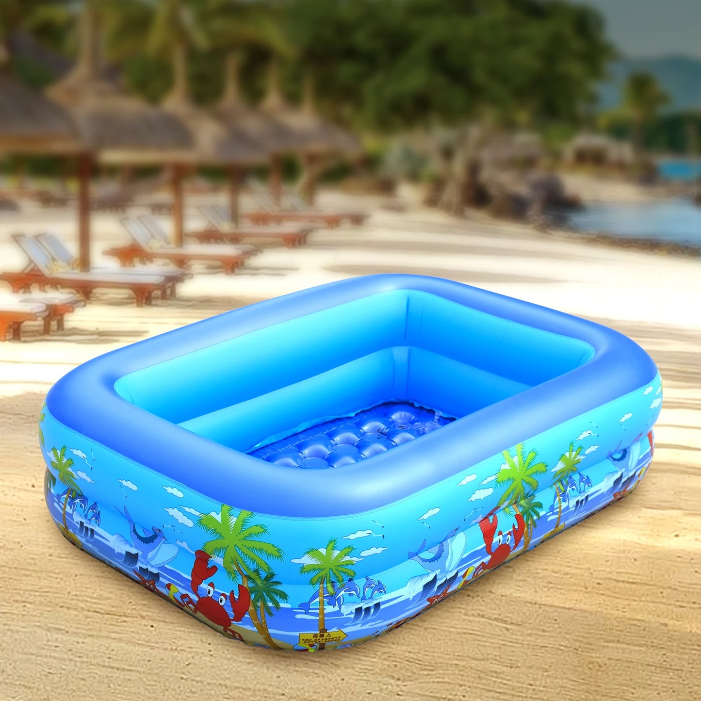 Inflatable Ball Pit Pool for Kids, Toddlers,, Blow Up PVC Swimming Pool for Indoor Outdoor Water Summer Party Backyard, Blue