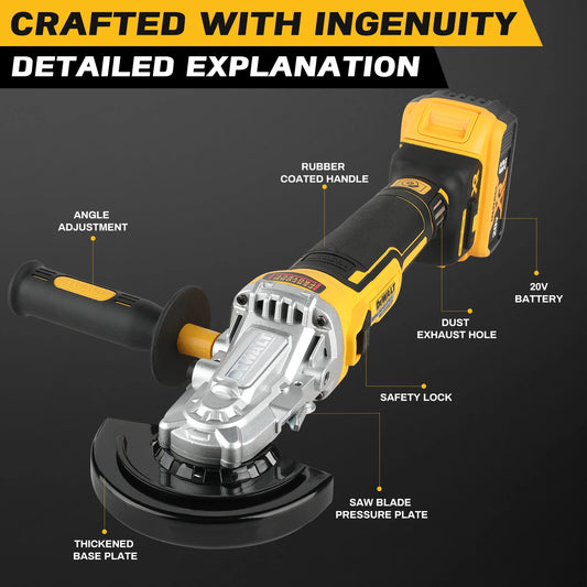 DeWaltcordless brushlessangle grinder,handheld portable 18V electric cutting toolsuitable for construction,DIY and industrial us