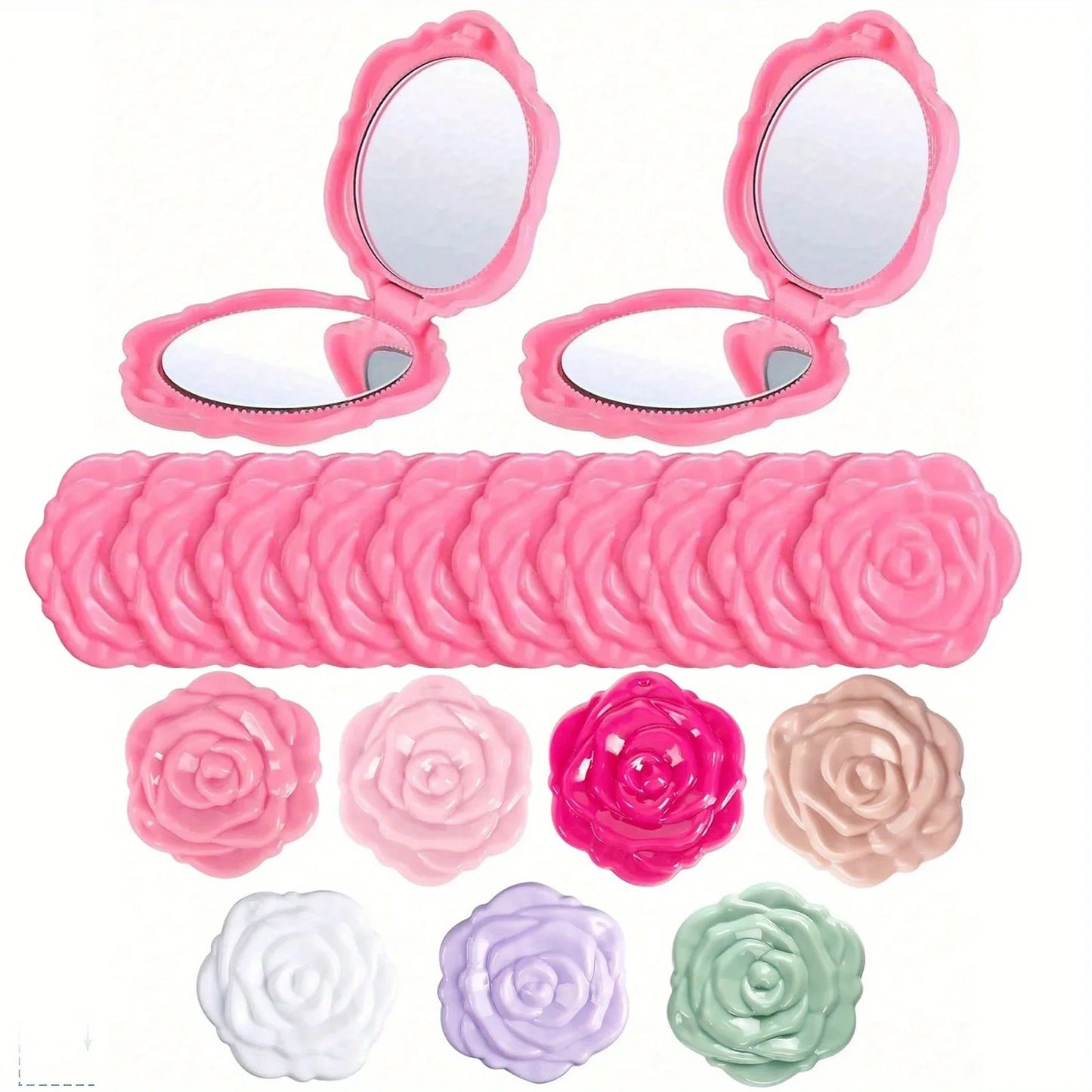 Portable and foldable rose flower makeup mirror,wedding party gifts,stylish mirrors for both women and girls.