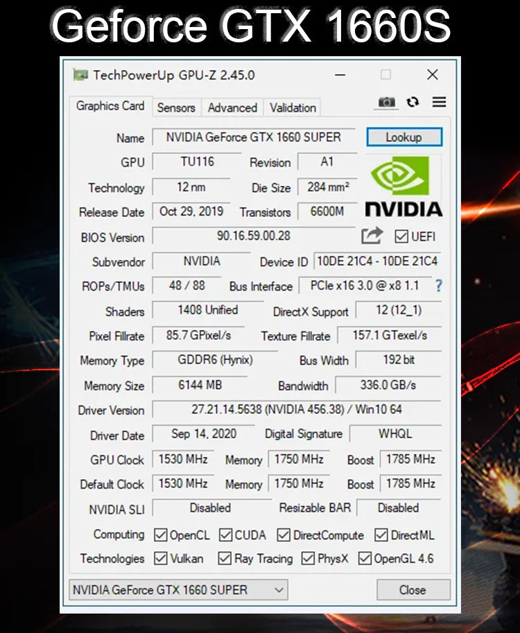 PCWINMAX New GeForce GTX 1660 Super 6GB Graphics Cards GDRR6 192Bit PCIE 3.0X16 Computer Gaming Gpu 1660S Video Card