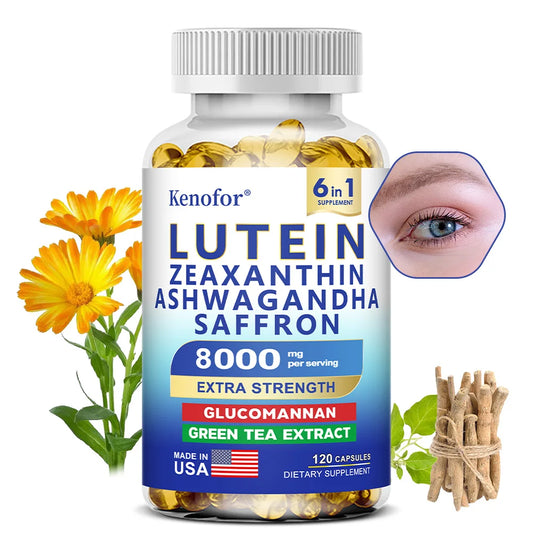 Lutein and Zeaxanthin Supplement - Essential Eye Vitamins for Adults Eye Health, with Glucomannan, Ashwagandha for Vision Health