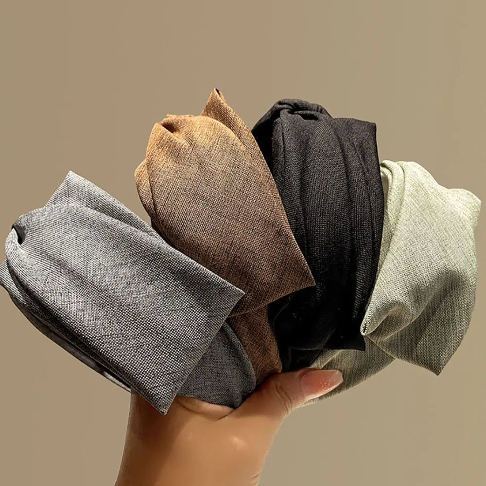 Korean Style Knit Headband Soft Knitting Cotton Makeup Hair Hoop Crumpled Texture Wide Bezel Ladies Hair Accessories
