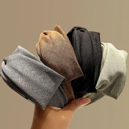 Korean Style Knit Headband Soft Knitting Cotton Makeup Hair Hoop Crumpled Texture Wide Bezel Ladies Hair Accessories