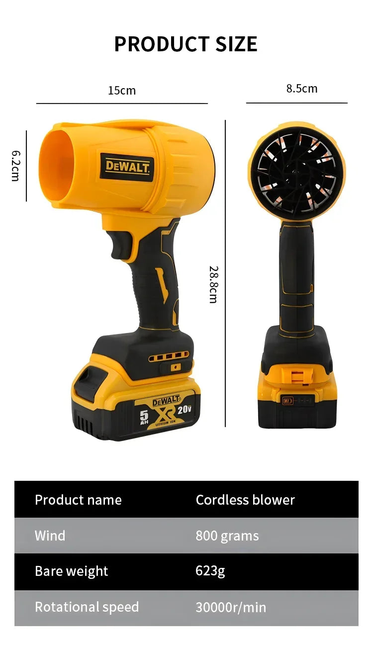 Dewalt 30000RPM Cordless Blower Electric Turbine Household Dust Collector Portable Rechargeable Dust Removal 20V Power Tools