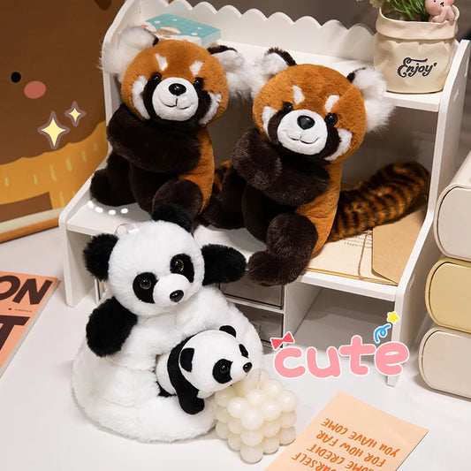 Highland Cow  Red Panda Plush Backpacks Cute Panda Plushies Kawaii Clap Ring Wristband Halloween Birthday Gifts