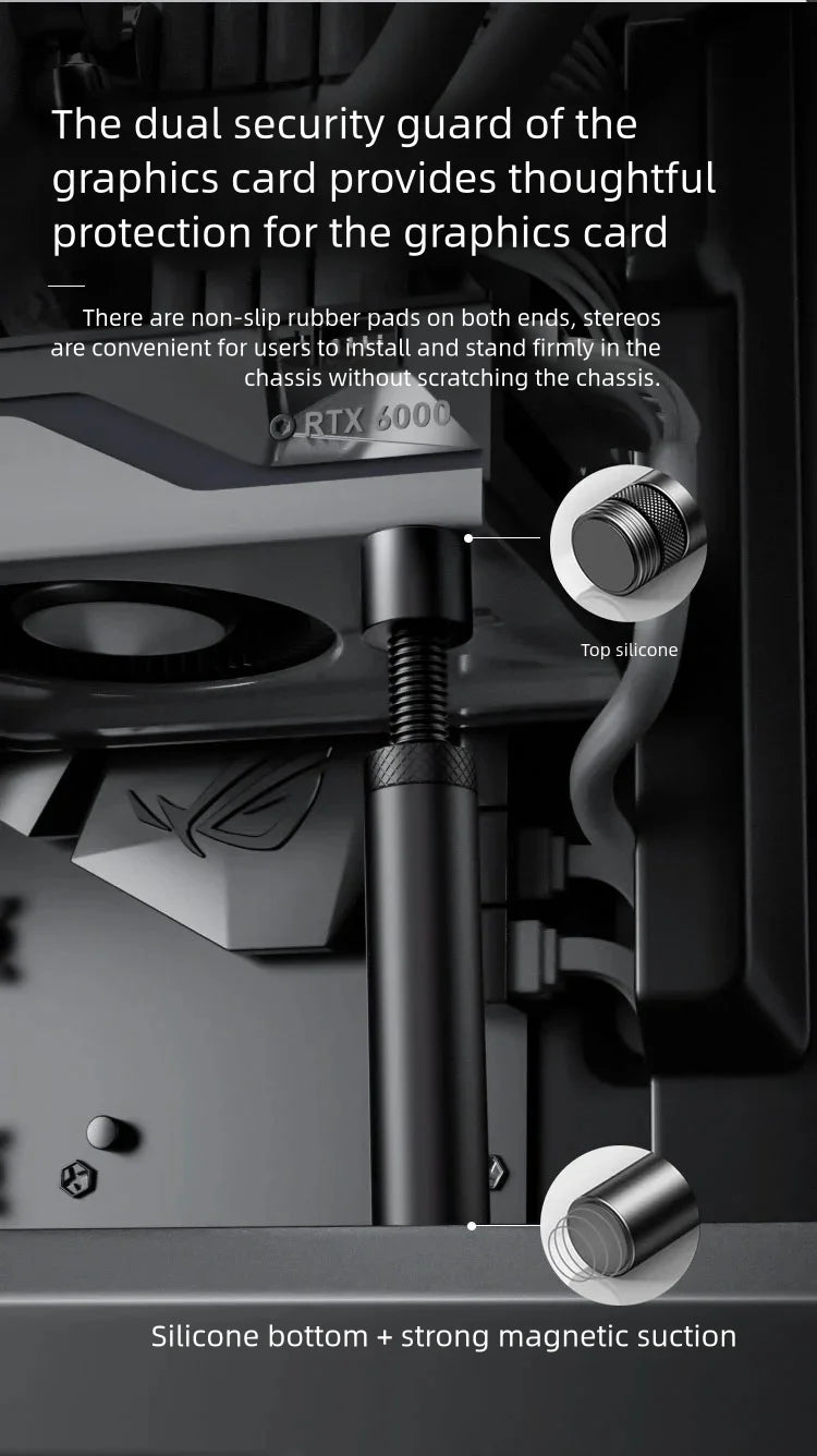 Ldpcsj computer graphics card bracket vertical vertical telescopic jack acrylic adjustable fixed graphics card support frame