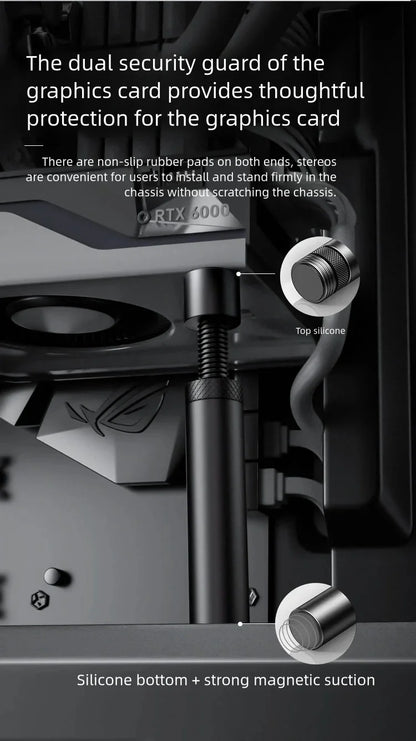 Ldpcsj computer graphics card bracket vertical vertical telescopic jack acrylic adjustable fixed graphics card support frame
