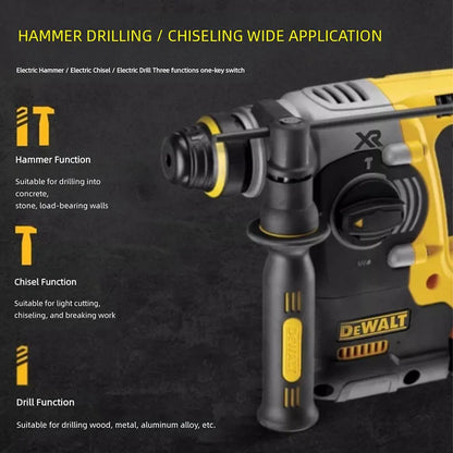 DEWALT 20V MAX 18V Brushless SDS-Plus Impact Drill 1" L-Handle Rotary Percussion Woodworking Tool Only for Home Improvement