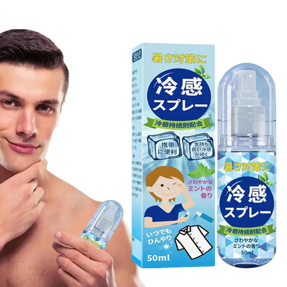 Portable 50ML Summer Cool Spray Peppermint Hydrating Summer Cooling Spray Longlasting Hydrating Cool Spray Instant Cooling Spray