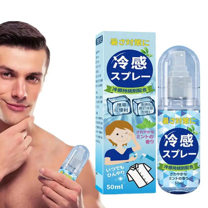 Portable 50ML Summer Cool Spray Peppermint Hydrating Summer Cooling Spray Longlasting Hydrating Cool Spray Instant Cooling Spray
