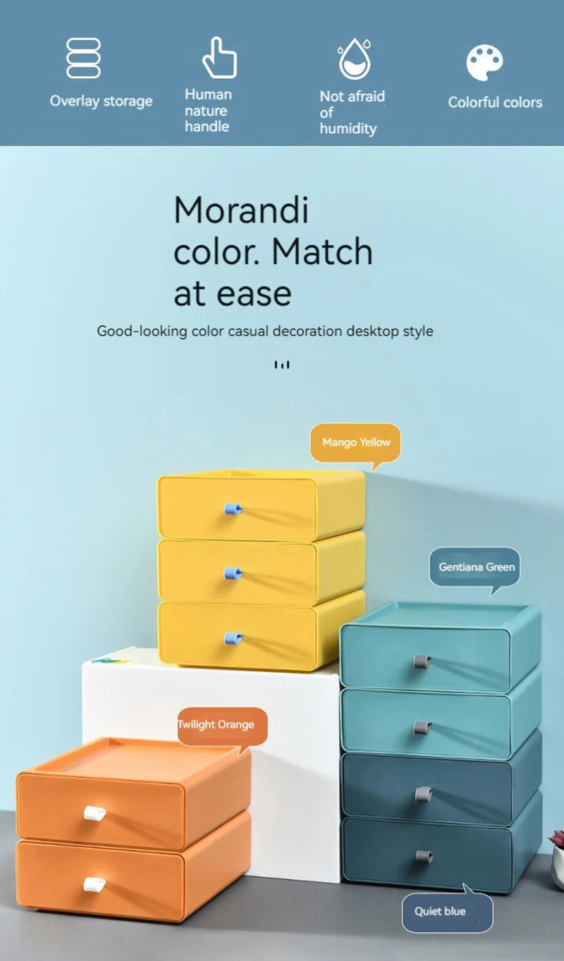 Plastic Storage Box Drawer Style Desktop Storage Box Storage Box Office Desk Shelf  Drawers Storage Box Makeup Organizer Storage