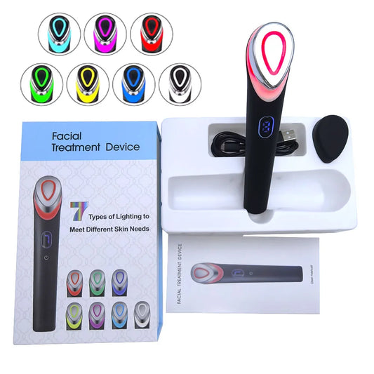 NEW Booster Pro Led Facial Light Therapy 7 Colors Eye Beauty Wand Red Light Eye Massager for Skincare & Blue Rejuvenation Tool