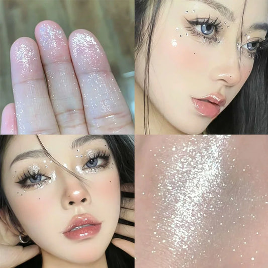 Glitter Punk Black Eye Shadow Palette Metallic Smoky Monochrome Eyeshadow Palette Shimmer Pearl Eye Makeup Shiny Silkworm Shadow