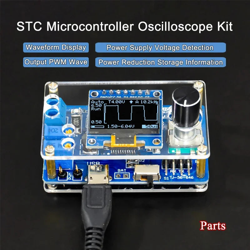 STC8K8A Microcontroller Kit DIY Mini-DSO LCD Digital Oscilloscope Kit Electronic Welding Training Production Parts Tools