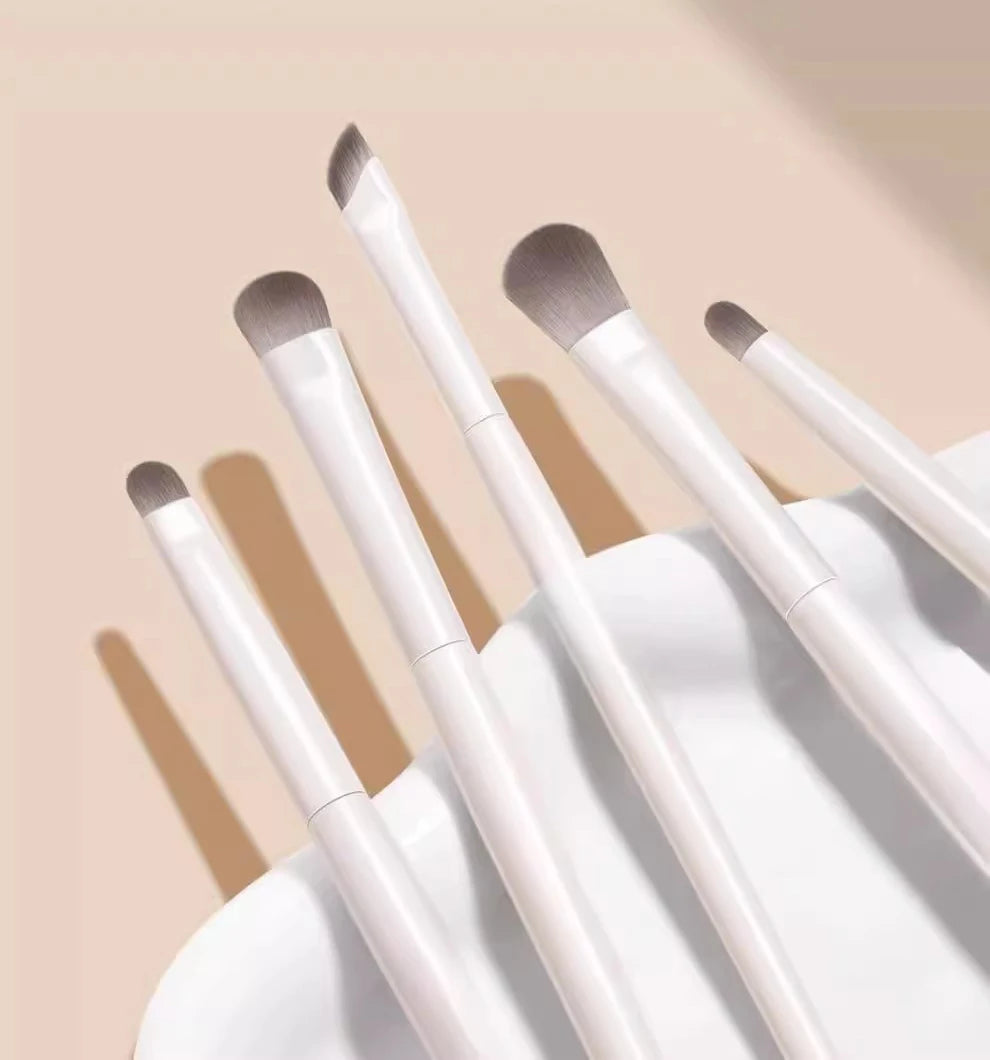 5/8/10pcs Natural Eye Makeup Brushes Set Detail Eyeshadow Brush Makeup Brush Kit White Ultra Soft Eyeshadow Eyeliner Makeup Tool