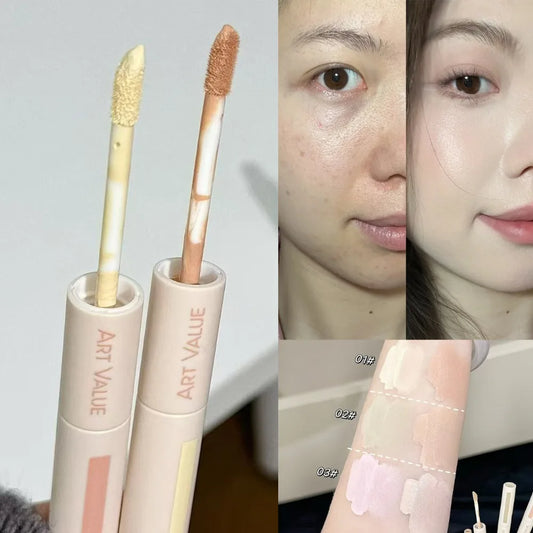 Dual End Concealer Stick Pink Liquid Brightening Contour Pen Correcting Penfor Under Eye & Face Sculpting Full Coverage Makeup