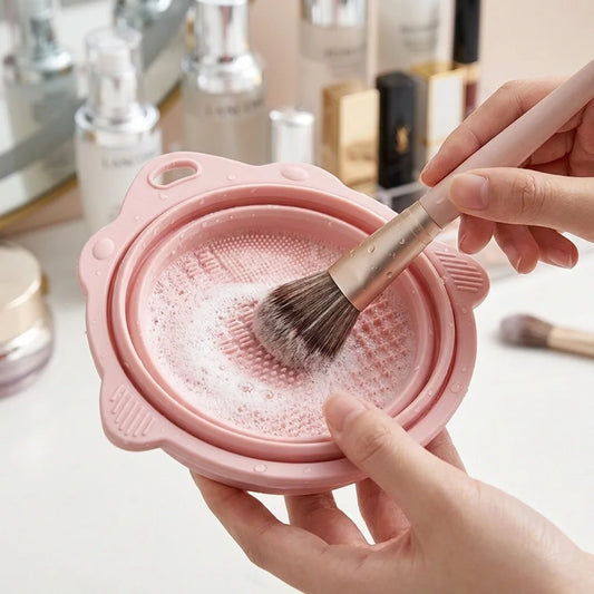 Makeup Brush Cleaner Bowl Set Gentle Clean No Hurt Bristles Wet Dry Powder Puff Cleaning Beauty Tools