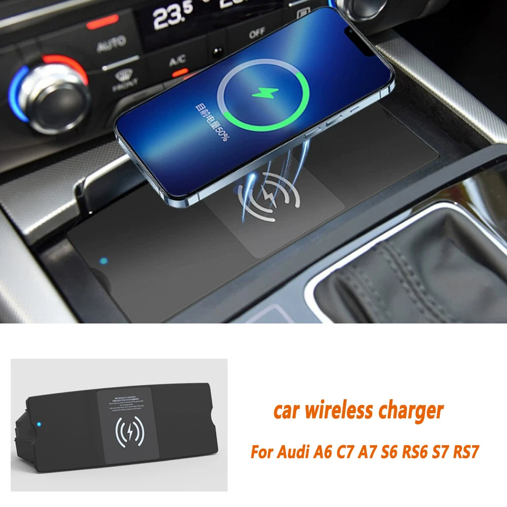 Fast Phone Charger For A6 C7 A7 S6 RS6 S7 RS7 2011-2018 Mobile Stand Holder Wireless Charging Usb Quick Charge Trim Interior