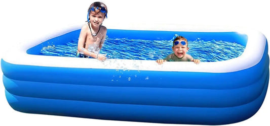 Kiddie Swimming Pool Extra Large Family-Inflatable Family Lounge Above Ground Swim Center Large Perfect for Summer Outdoor.