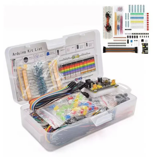 DIY Electronics Components Kit Project Starter Electronic DIY Kit with 830 Tie-points Breadboard for Arduino R3 with Box
