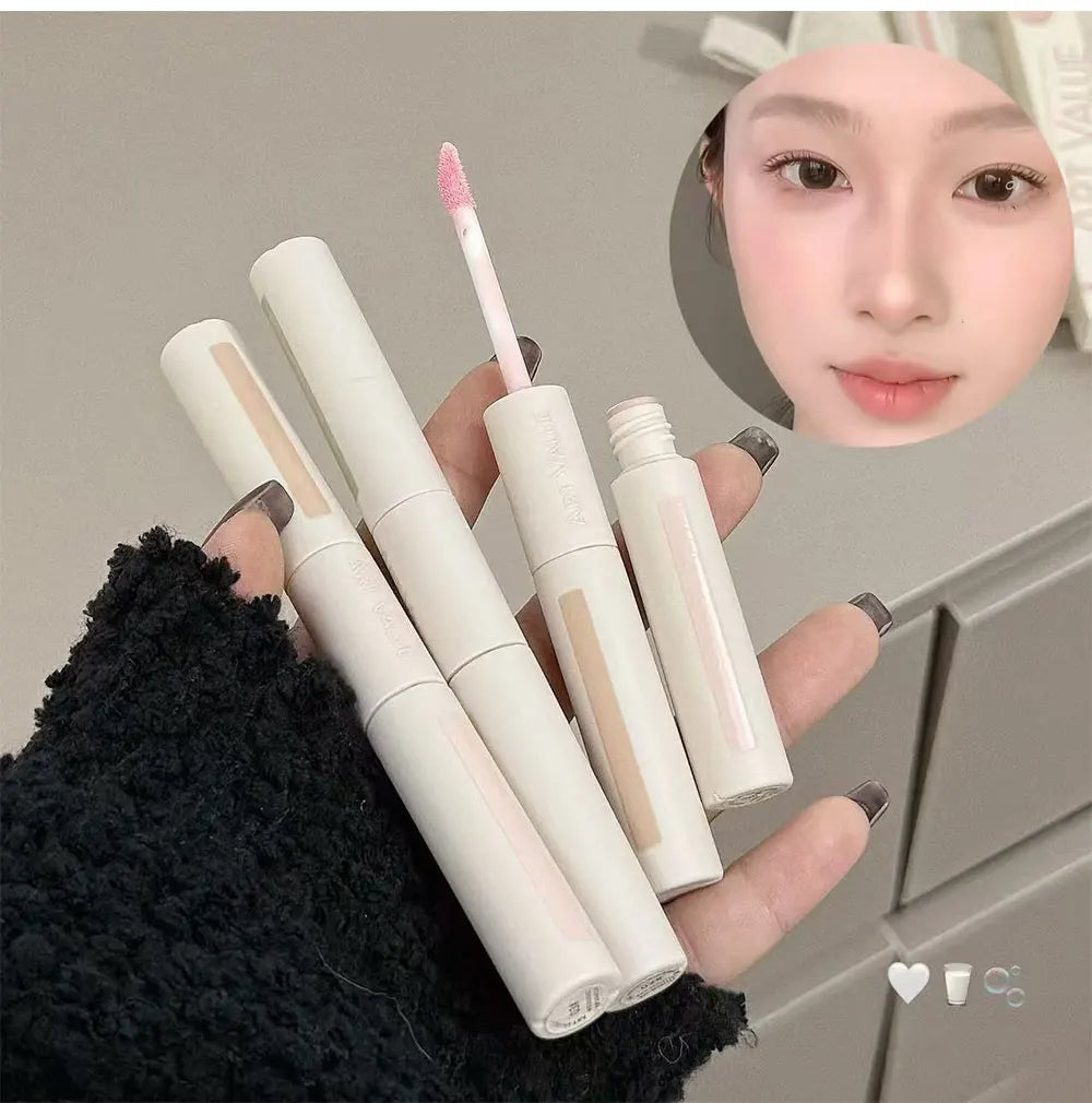 Dual End Concealer Stick Pink Liquid Brightening Contour Pen Correcting Penfor Under Eye & Face Sculpting Full Coverage Makeup