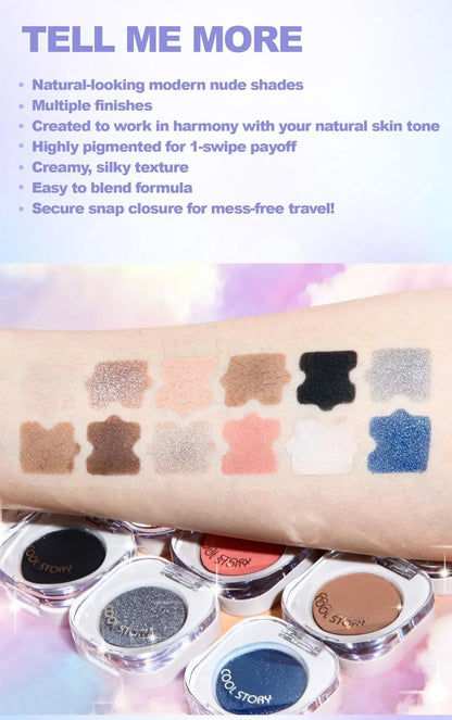 Eyeshadow Palette - Matte & Shimmer Nude Colors, Multi-Use Makeup Palette for Eyes & Face, Smooth Formula, Long Lasting Pigment