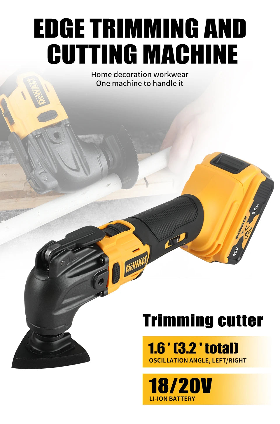 DEWALT Multi Tool 20V Battery Electric Saw Trimmer Oscillating Tool For Cutting Scraping Sanding Power Tool