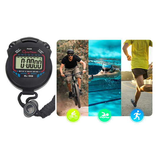 Handheld Digital Sports Counter Chronograph Timer Waterproof Alarm Stopwatch for Football Basketball Running Swimming Fitness