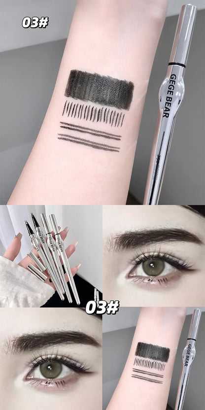 Two-Prong Eyebrow Pen For Women Gege Bear Long-lasting Natural Strokes Waterproof Anti-Sweat Non-smudged All-Day Wear Eye Makeup