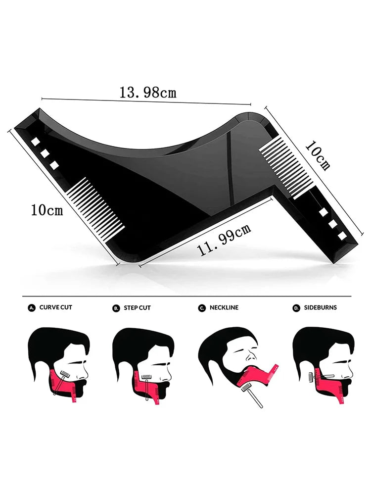 Beard Comb Sideburns Styling Comb Ribbon Brush Trimming Template Beard Styling Comb Makeup Comb Use With Beard Trimmer Or Razor