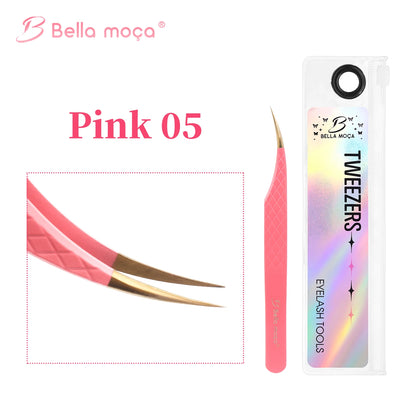 Bella moça Lash Tweezers Stainless Steel Eyelash Nail Tools Accurate Tweezers Nippers Pointed Clip Set Makeup Tools