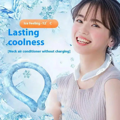【CC】Outdoor Summer Neck Cooling Tube Wraps Ice Ring Neck Cooler Reusable Cooling Tool For Camping Hiking Cycling Running Fishing