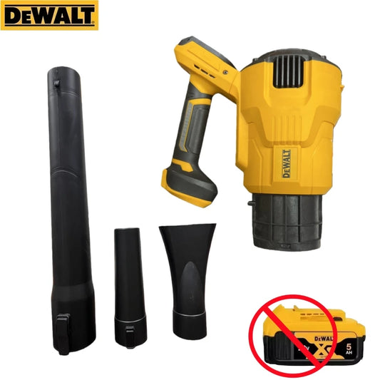 DeWalt industrial-grade high-power handheld blower, equipped with a powerful turbo fan and lithium battery.