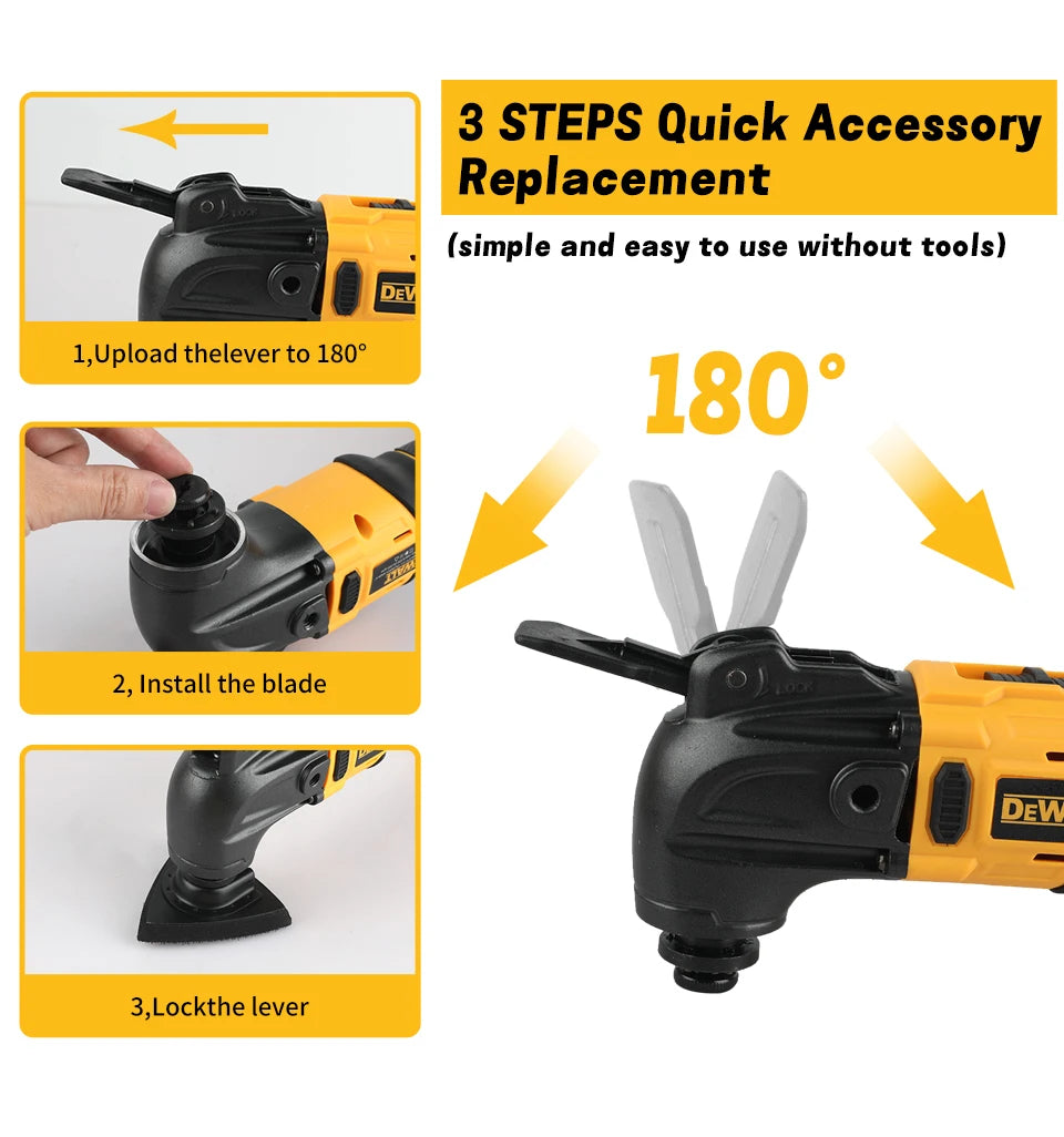 DEWALT DCS356 Brushless Oscillating Multi-Tool Rechargeable Quick Blade Change for Sanding Trimming Grinding Cutting Jobs