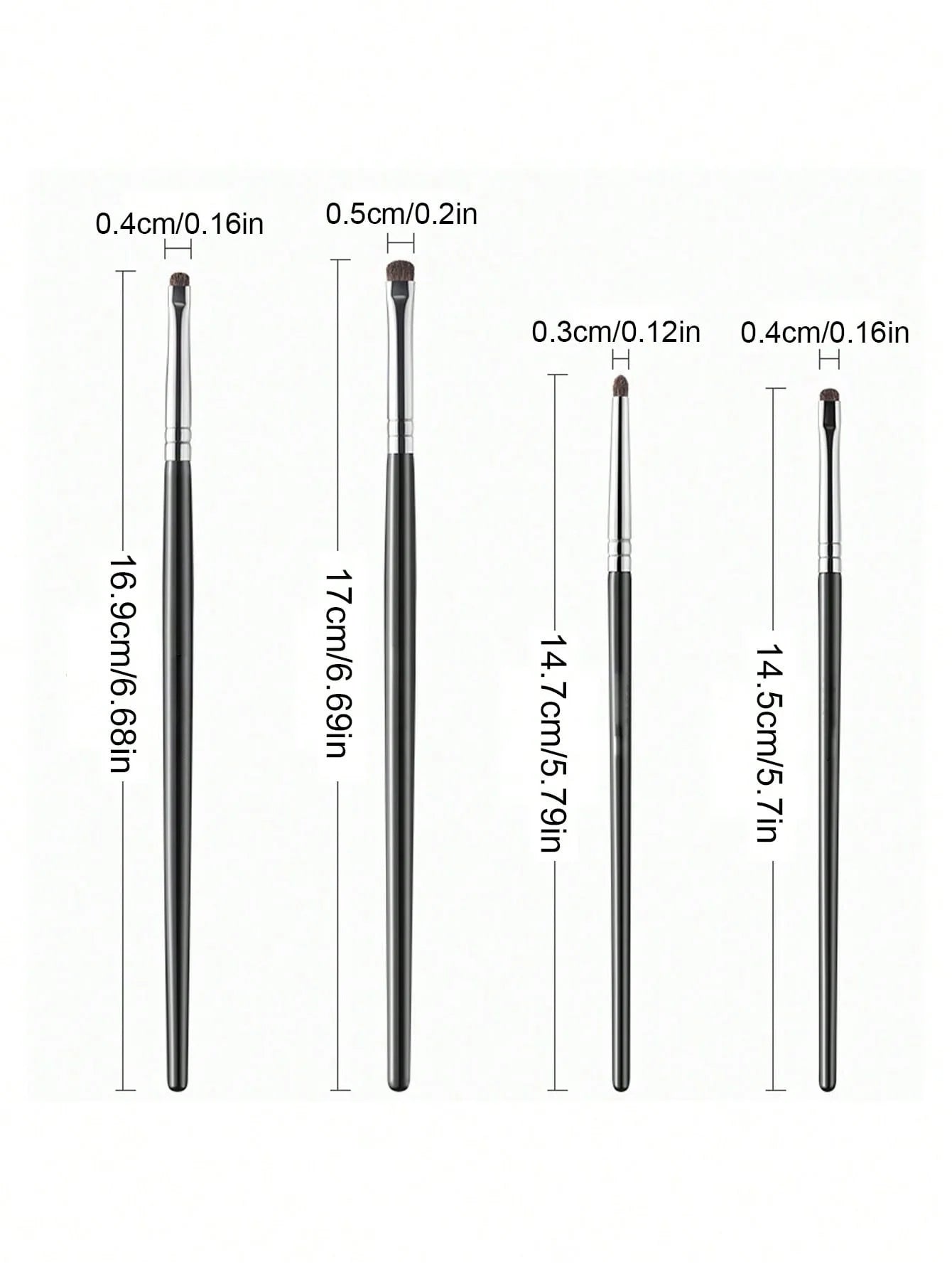 4Pcs Small Eyeshadow Brushes for Fine-Tuning Eye Makeup, Tapered Small Brushes for Highlighting, Fine Detail Blending, and Concealing