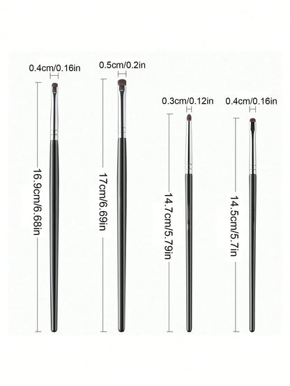 4Pcs Small Eyeshadow Brushes for Fine-Tuning Eye Makeup, Tapered Small Brushes for Highlighting, Fine Detail Blending, and Concealing