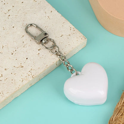 1Pcs Heart Shape Blush Empty Compact with Mirror, Keychain DIY Refillable Powder Case for Makeup