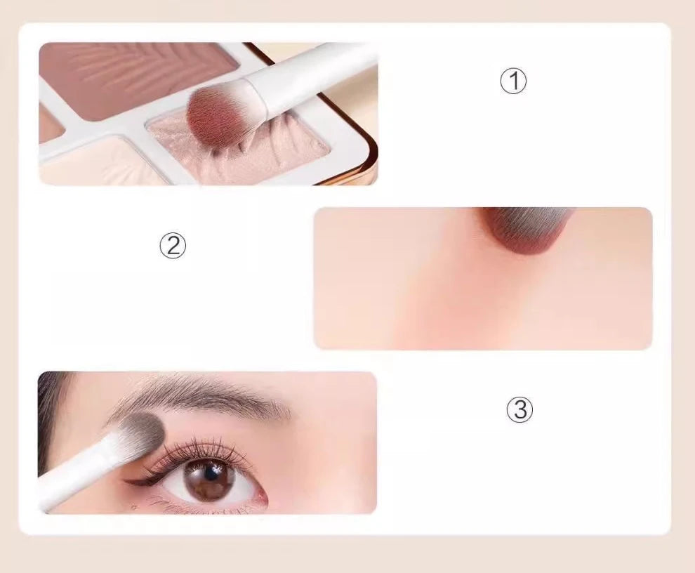 5/8/10pcs Natural Eye Makeup Brushes Set Detail Eyeshadow Brush Makeup Brush Kit White Ultra Soft Eyeshadow Eyeliner Makeup Tool