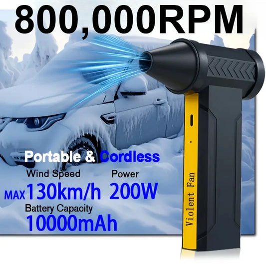 800000 RPM Brushless 10000mAh Motor Electric Air Blower  High-Speed Turbo Violent Fan Rechargeable Powerful Dust Blower
