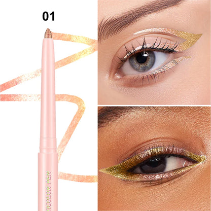 Pearlescent Aurora Purple Eyeliner Pen Chameleon Metallic Eye Liner Shiny Eyeshadow Lying Silkworm Green Blue Makeup Pigment