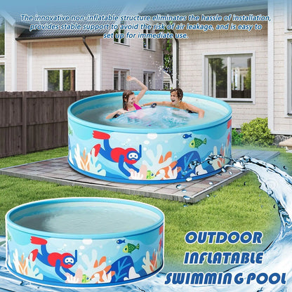 Non-inflatable Swimming Pool Circular Large Swimming Pool Children's/Home thickened baby pool Foldable Frame Pool