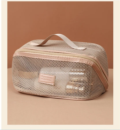 Multi-Functional Mesh Makeup Bag Pouch Large Capacity Portable Storage Case Travel Toiletry Bags Cosmetic Bag