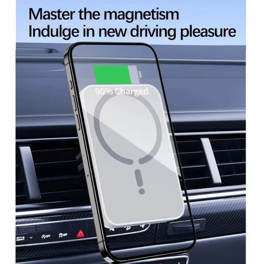 Magnetic Wireless Car Charger Air Vent Clip Phone Holder For Magsafe iPhone 17 16 15 14 13 12 Pro Max Fast Car Charging Stand
