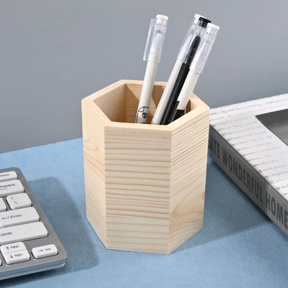 Wooden stationery storage box for pens, pencil cases, office pen holders, makeup brush containers, stationery supplies,