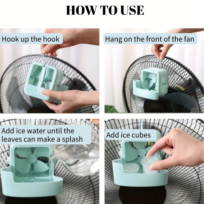 Zero-Power Portable Cooling Fan, Water Circulation Cooler with Hook Mount for Summer Heat Relief Outdoor Home Accessories