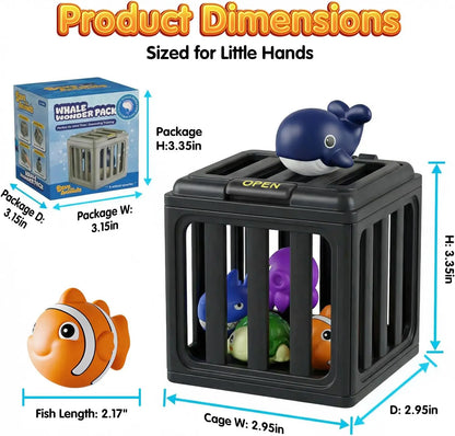 Children's Swimming Pool Diving Toys, Swimming Toys with Fish Box, Floating Animals Suitable for Children Over 3 Years Old