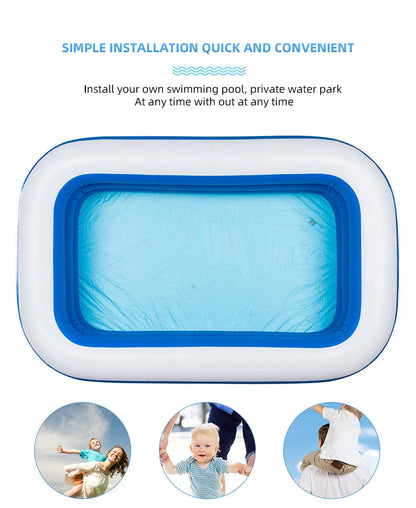 2m/2.6m Large Inflatable Swimming Pool Adults Kids Pools Bathing Tub Outdoor Indoor Bathtub Water Pool Family Party Toys