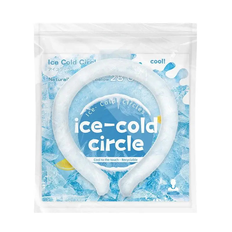 【CC】Outdoor Summer Neck Cooling Tube Wraps Ice Ring Neck Cooler Reusable Cooling Tool For Camping Hiking Cycling Running Fishing